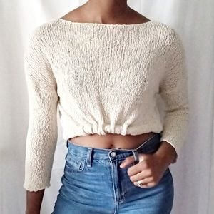 Ecote Urban Outfitters Cream Cropped Sweater
